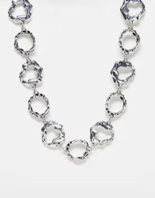 Reclaimed Vintage molten grunge necklace in silver | ASOS (Global)