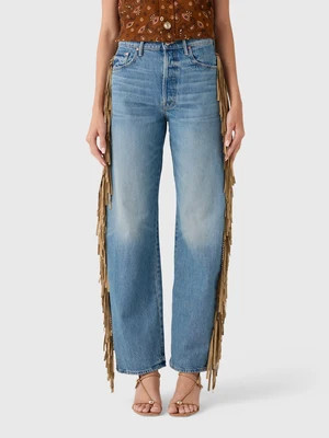 Mother Women's The Fringe Half-Pipe Button Sneak Jean | Saint Bernard