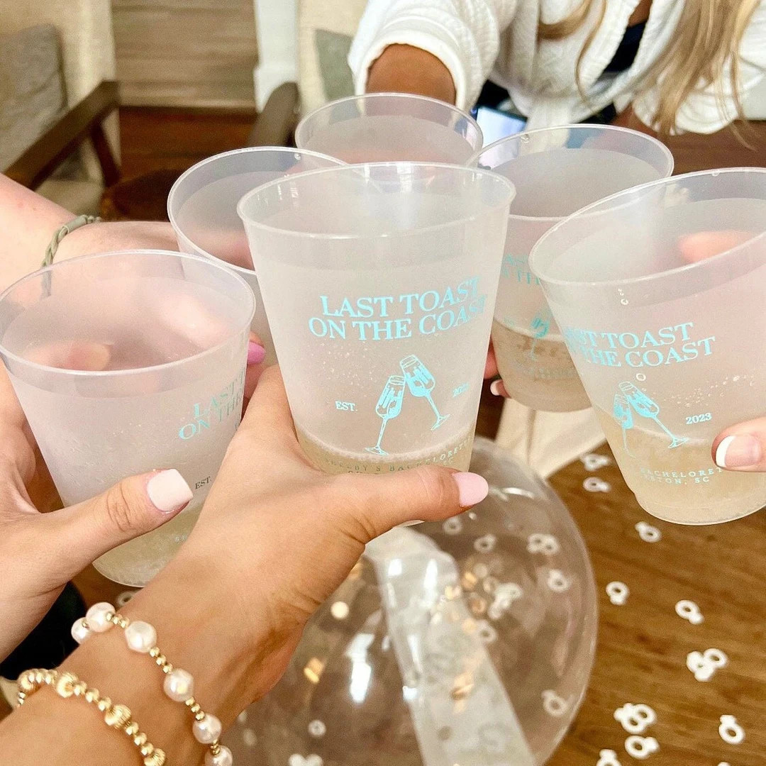 Last Toast on the Coast Bachelorette Shatterproof Cups, Last Toast Frost Flex Cups, Personalized ... | Etsy (US)
