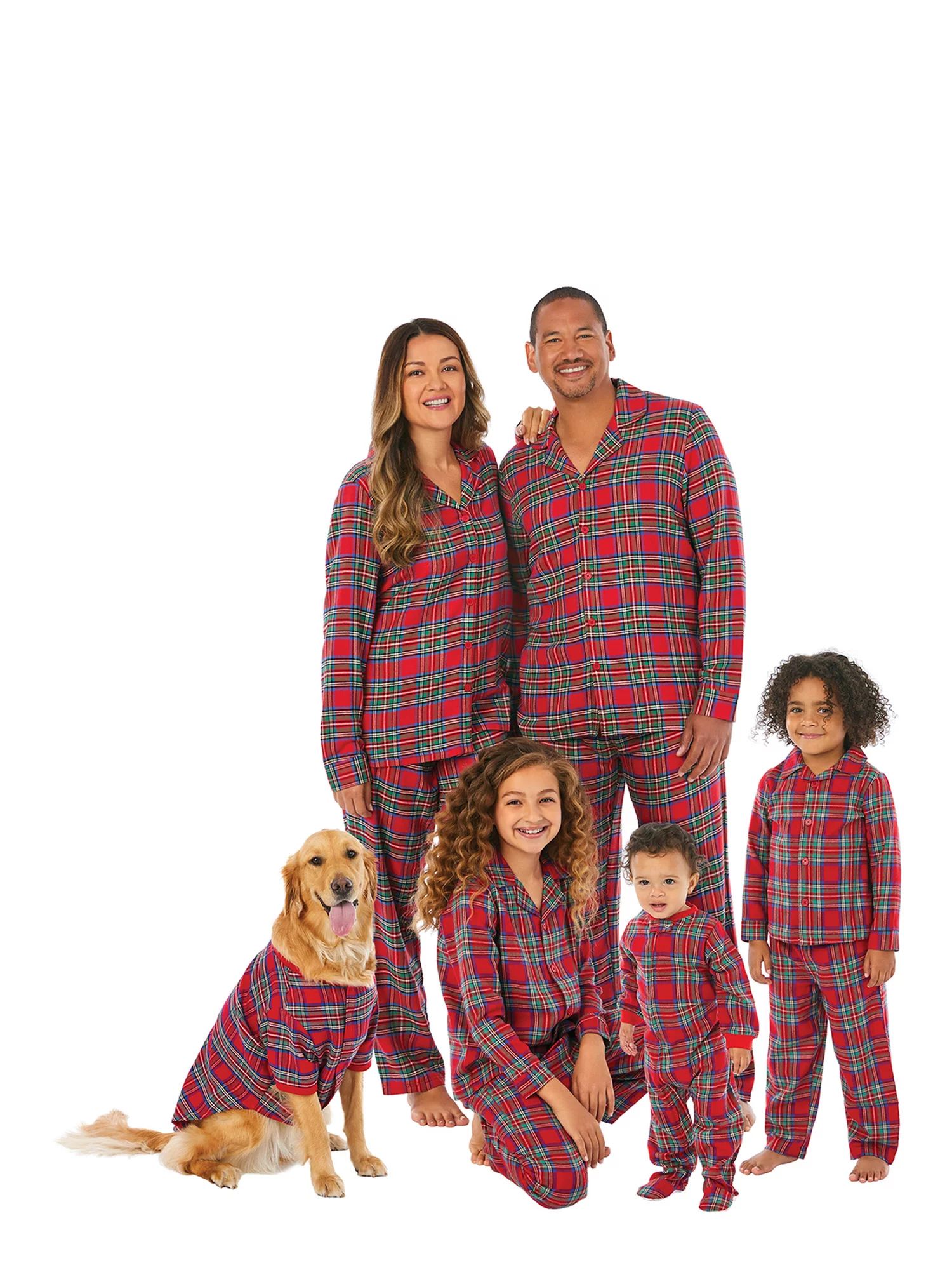 Holiday Time Matching Family Red Flannel Pajama Set - Walmart.com | Walmart (US)