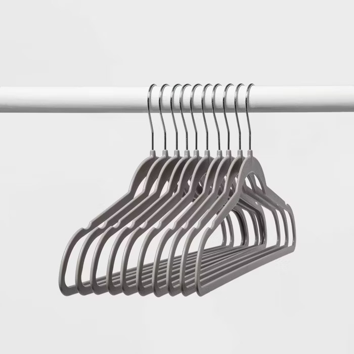 10pk Thin Plastic Hangers Gray - Room Essentials™ | Target
