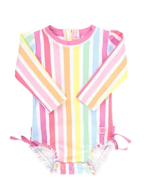 Long Sleeve One Piece Rash Guard | RuffleButts / RuggedButts