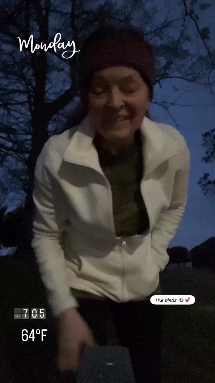 The birds 🐦 💕 get your week off to a great start. Take time to.#move your body. Your future self will thank you.

My jacket and other things worn on my walk are here on my LTK

#LTKOver40 #LTKActive