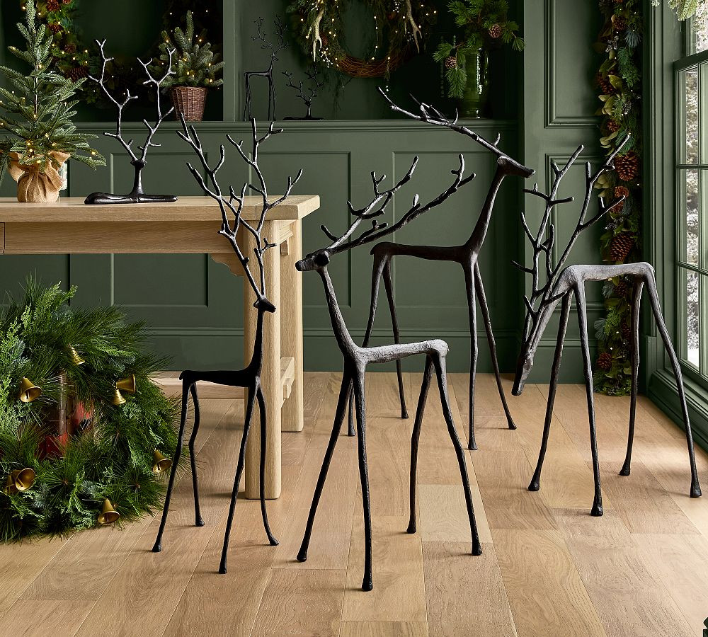Oversized Bronze Sculpted Reindeer | Pottery Barn (US)