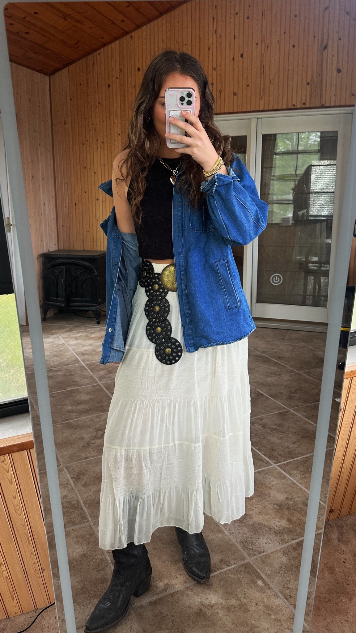 western outfit // country concert outfit // zach bryan concert outfit // ella langley concert outfit // farmers market outfit // market outfit // nashville outfit // boho // denim jacket // western belt // amazon finds // cowboy boots outfit // cowgirl boots outfit // boho western outfit // boho outfit // maxi skirt // 

#LTKSummerEdit #LTKFindsUnder100 #LTKFindsUnder50
