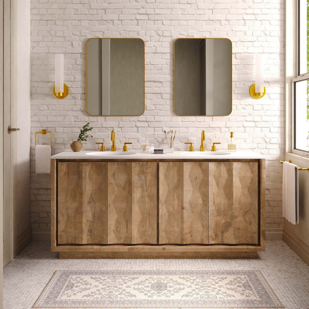 Carved Pattern Double Bathroom Vanity (68") | West Elm (US)