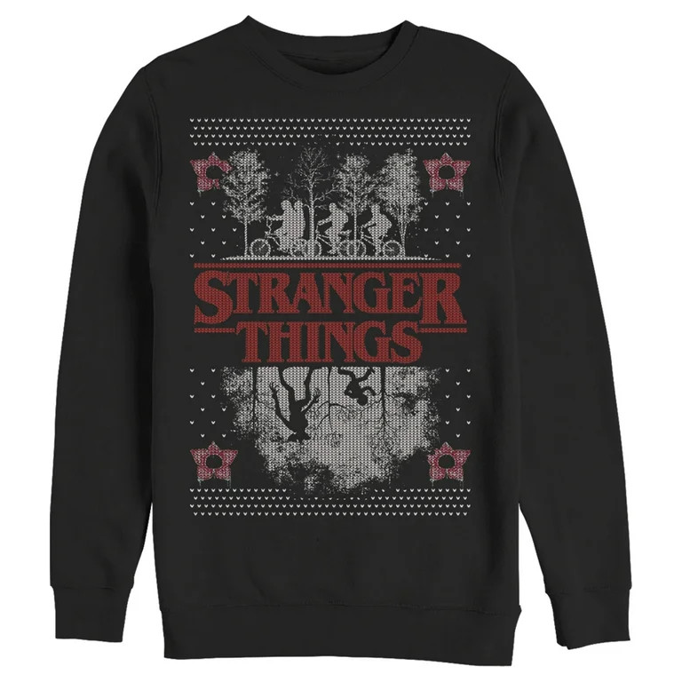 Netflix Men's Stranger Things Ugly Christmas Style  Sweatshirt Black Small | Walmart (US)