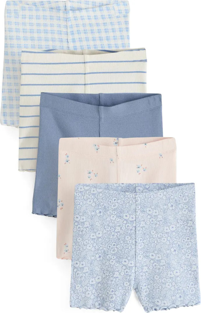 Kids' Assorted 5-Pack Rib Bike Shorts | Nordstrom