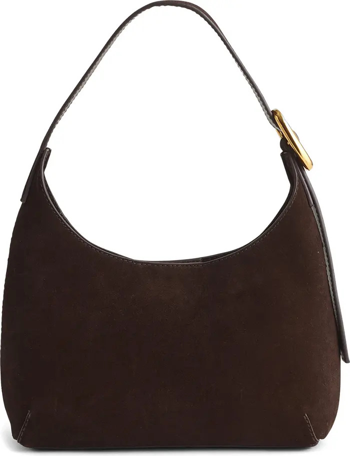 The Sculptural Buckle Suede Shoulder Bag | Nordstrom