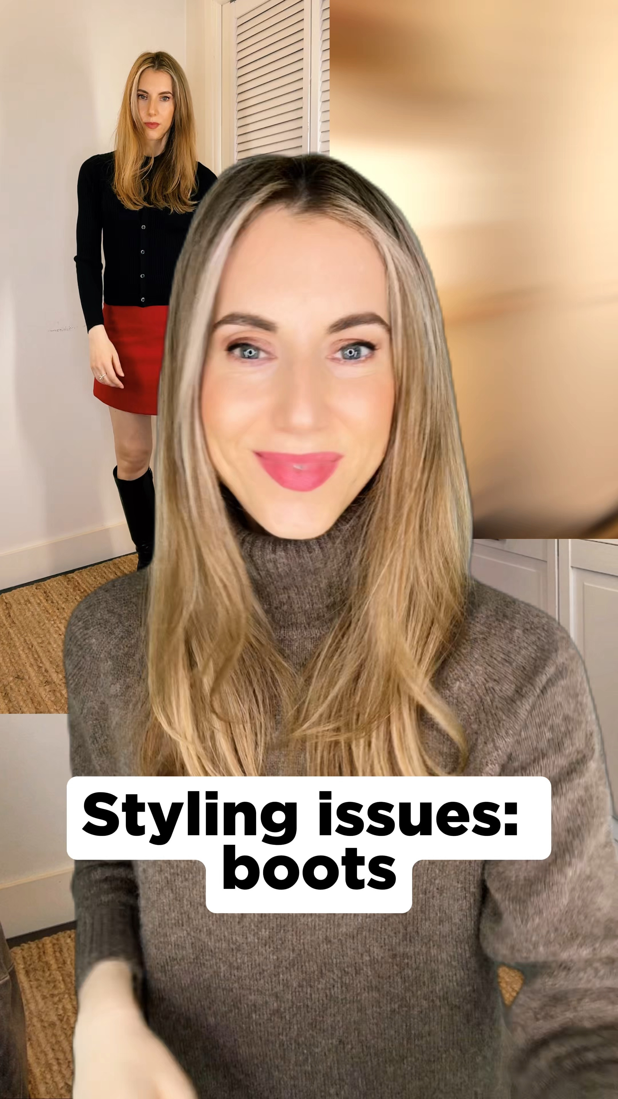 Here are styling issues I avoid when I’m wearing boots:

1. Too trendy: an outfit that fully embodies a big trend ends up looking costume-y. Change one piece.
2. Right heel height: wide jeans/pants should hit the top of the foot
3. Too many contrasts: juxtaposing two strong colors ideally occurs once per look or too many times to count, as in a black/white polka dot print – unless you’re definitively doing FASHION all in.
4. Too formulaic: matching the top to the boot can look too matchy matchy, especially with highly contrasting colors. Soften it with another layer.
5. Awkward shin gap: a midi skirt with ankle boots can create an awkward gap. A knee boot gives an ethereal outfit gravitas and also creates a cleaner line.t

LOOK 1
Skinny jeans: J Brand OOS
Striped sweater: Club Monaco OOS
Yak wool turtleneck: Quince, size S
Sailor jeans: Frame Le Slim Palazzo, size 26

LOOK 2
Red mini: Zara OOS
Black polo cardigan: Uniqlo, size S
Grey cardigan: Zara OOS

LOOK 3
White button down: Banana Republic, size S
Skirt: my mom’s

BOOTS
Brown knee boots with 2” heels, Celine
Brown flat boots, Manolo Blahnik
Black boots with 2” heels, Gucci
** please see my separate post with boot recommendations **

My size: 5’7”, usually 26 jeans, 0-4 in US sizes.

Frame jeans size 26
Quince turtleneck sweater size S
Uniqlo black polo cardigan size S
Banana Republic white shirt size S

#LTKStyleTip #LTKFindsUnder100 #LTKVideo