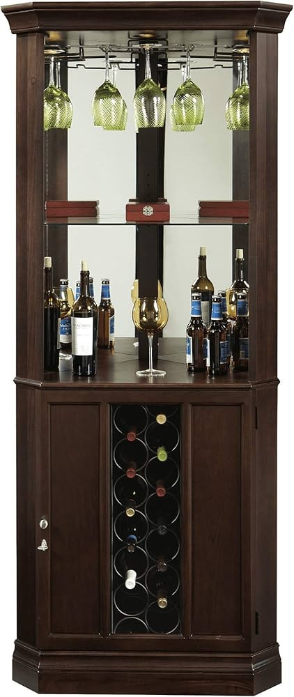 Howard Miller Piedmont III Corner Bar Cabinet – Traditional Espresso Home Bar Storage with Glas... | Amazon (US)