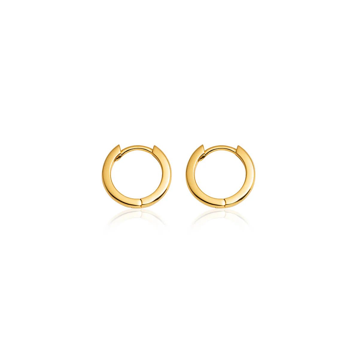 Sterling Silver Huggie Hoop Earrings (Gold) | Abbott Lyon