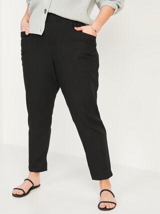 High-Waisted Cropped Linen Pants for Women | Old Navy (US)