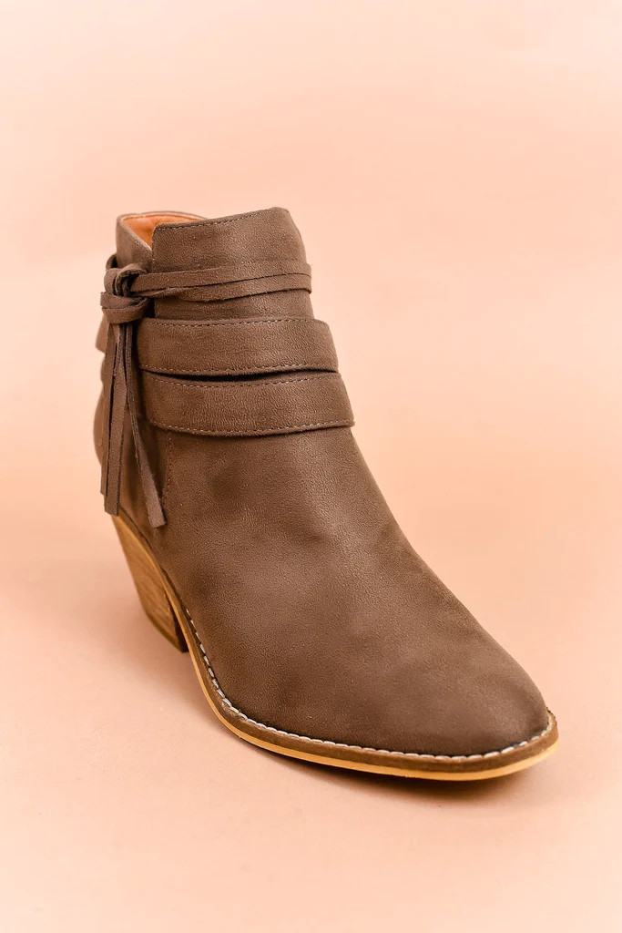 New Shoes Cure The Blues Dark Taupe Booties - SHO2148DTA | Tee for the Soul