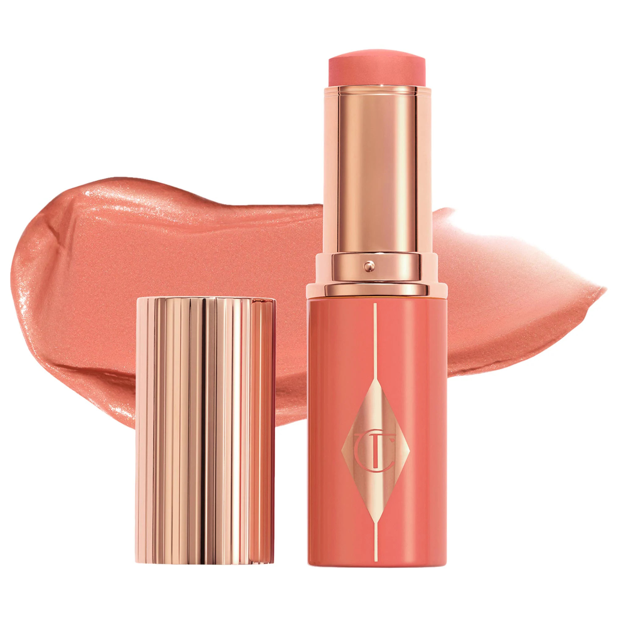 Charlotte Tilbury Unreal Lip + Cheek Glow Blush Stick with Hyaluronic Acid Peachy Glow 0.31 oz/9 mL | Sephora (US)