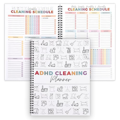 ADHD Cleaning Planner, for Home Clean-up and Chores, Housework Schedule and Cleaning Checklist, DIY Home Cleaning Notebook, Cleaning Planner with Editable Templates | Amazon (US)