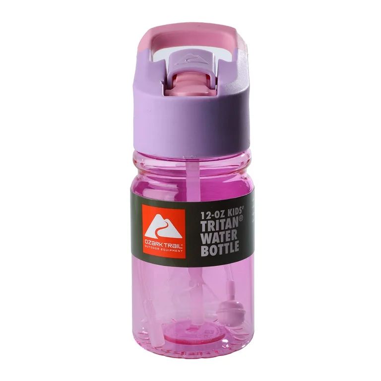 Ozark Trail Kids 12 oz Tritan Plastic Water Bottle - Purple/Pink | Walmart (US)