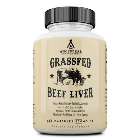 Ancestral Supplements Grass Fed Beef Liver Capsules Supports Energy Production Detoxification Digest | Walmart (US)