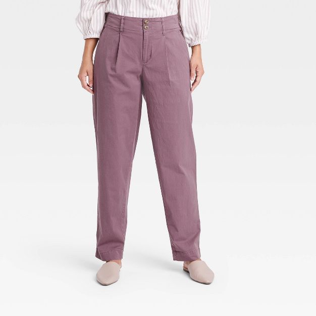 Women's High-Rise Pleat Front Tapered Chino Pants - A New Day™ | Target