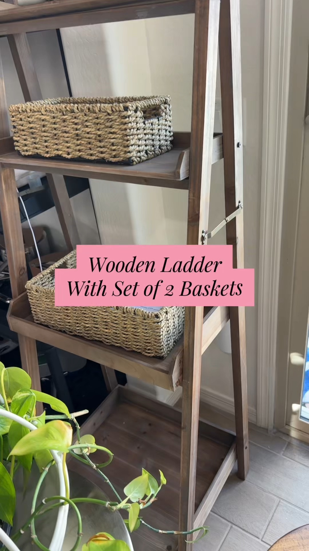 Ladder shelf with baskets 🏡 

Stylish storage solution for organizing and decorating any space. @QVC 

#LTKmomlife #LTKSaleAlert #LTKHome