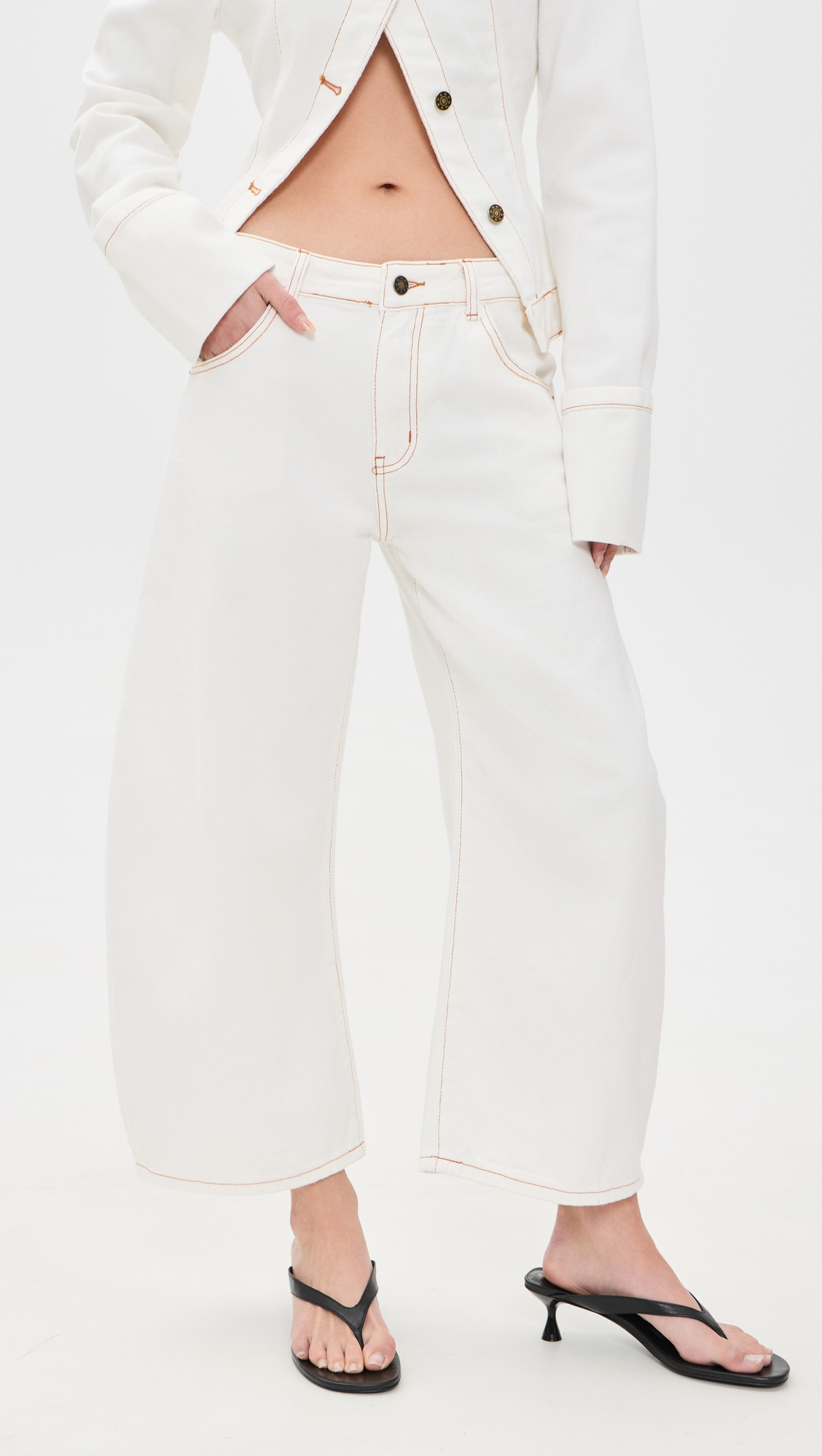 Lioness Horseshoe Cropped Jeans Porcelain XXL | Shopbop