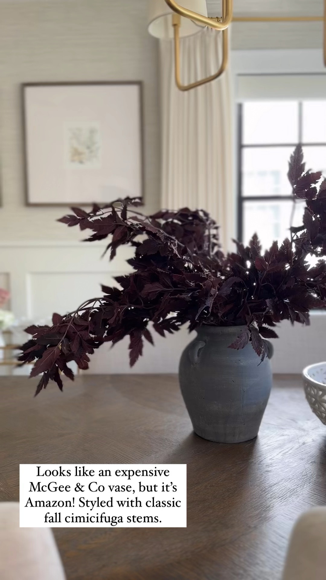 Amazon vintage black ceramic vase - I am using 5 stems in this arrangement. Fall stems from Amazon, Afloral, fall dining table, centerpiece, Alice Lane home, dining room design.

#LTKHome #LTKFallSale #LTKStyleTip