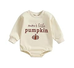 Bingqiling Baby Boy Girl Sweatshirt Romper Halloween Onesie Pumpkin Ghost Letter Long Sleeve Body... | Amazon (US)