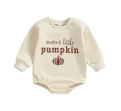 Bingqiling Baby Boy Girl Sweatshirt Romper Halloween Onesie Pumpkin Ghost Letter Long Sleeve Body... | Amazon (US)