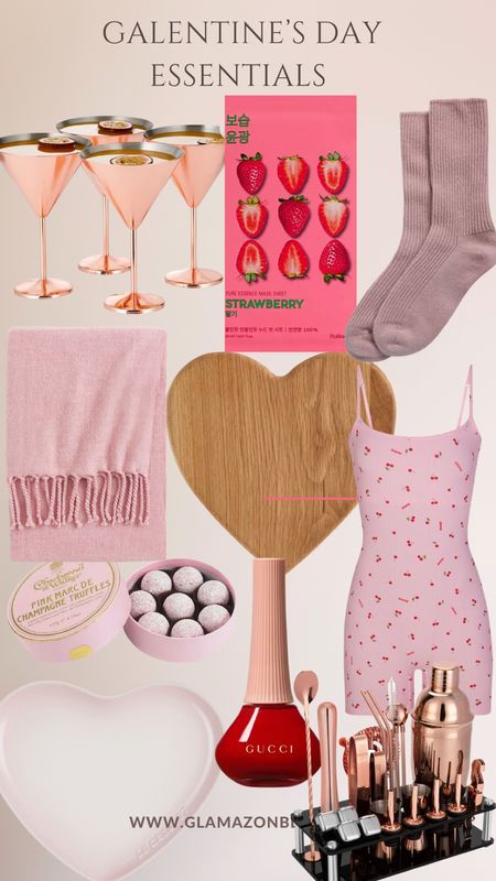 Valentine’s Day, galentines, heart shape bag, heart shape plate, cocktail glasses, cashmere pink socks, skims pyjamas, skims jumpsuit pink 

#LTKparties #LTKGiftGuide #LTKeurope