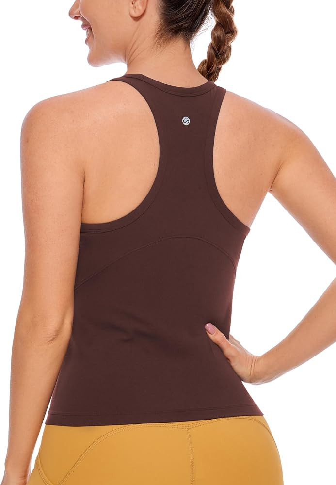 CRZ YOGA Butterluxe Womens Racerback Tank Top High Neck Workout Tops Athletic Sleeveless Top Cami... | Amazon (US)