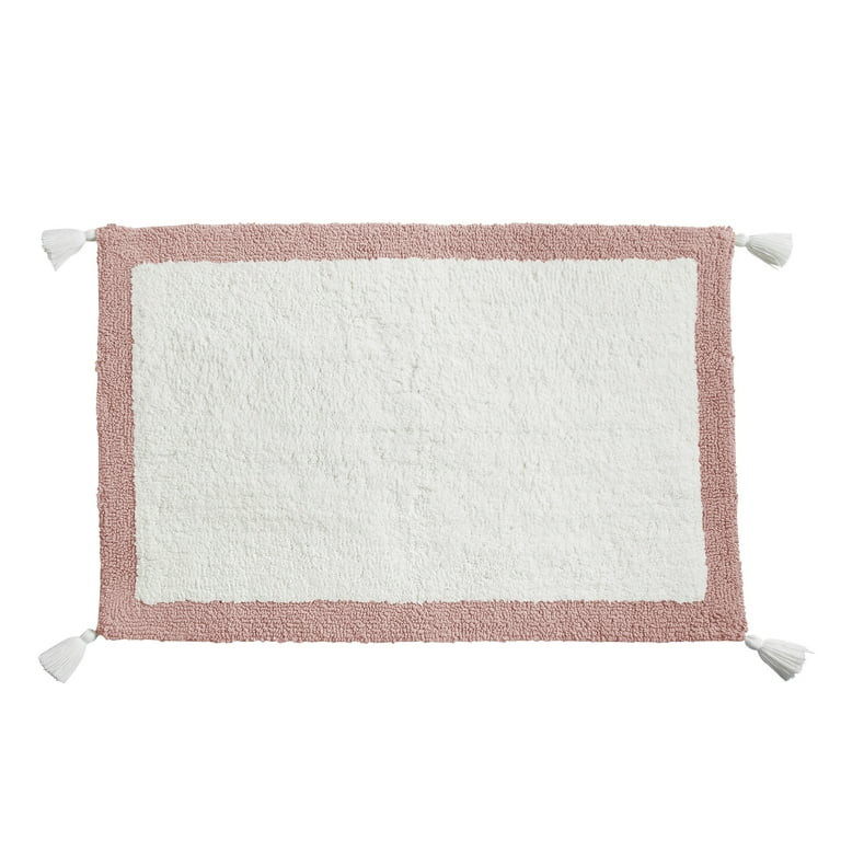 My Texas House Rose Pink Border Cotton Bath Rug with Tassels, 20" x 30" - Walmart.com | Walmart (US)