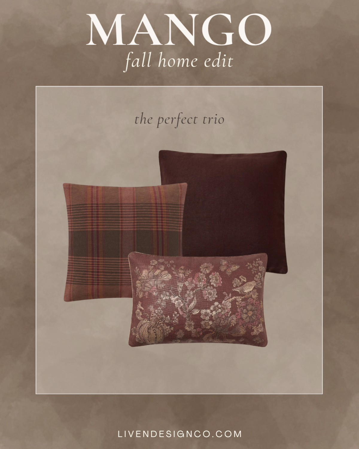 Mango fall pillows. Fall decor. Home decor. Pillow cover. Plaid pillow. Velvet pillow. Living room. Lumbar pillow. Burgundy pillow. 

#LTKSeasonal #LTKHome #LTKStyleTip