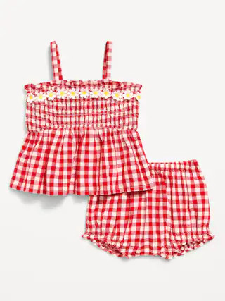 Sleeveless Smocked Peplum Top and Shorts Set for Baby | Old Navy (US)