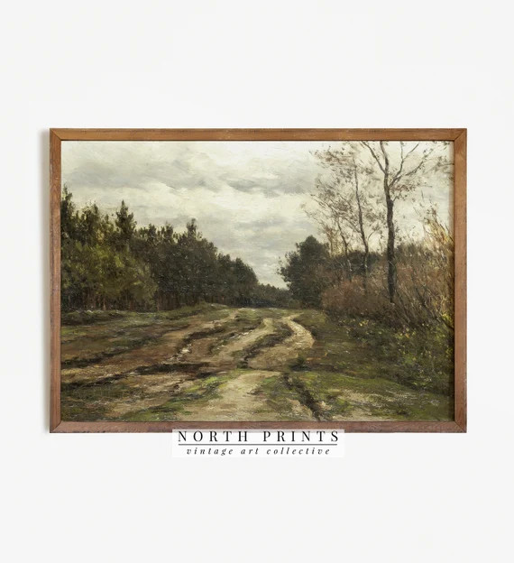 Nature Landscape Painting  Vintage Farmhouse Bedroom Decor | Etsy | Etsy (US)