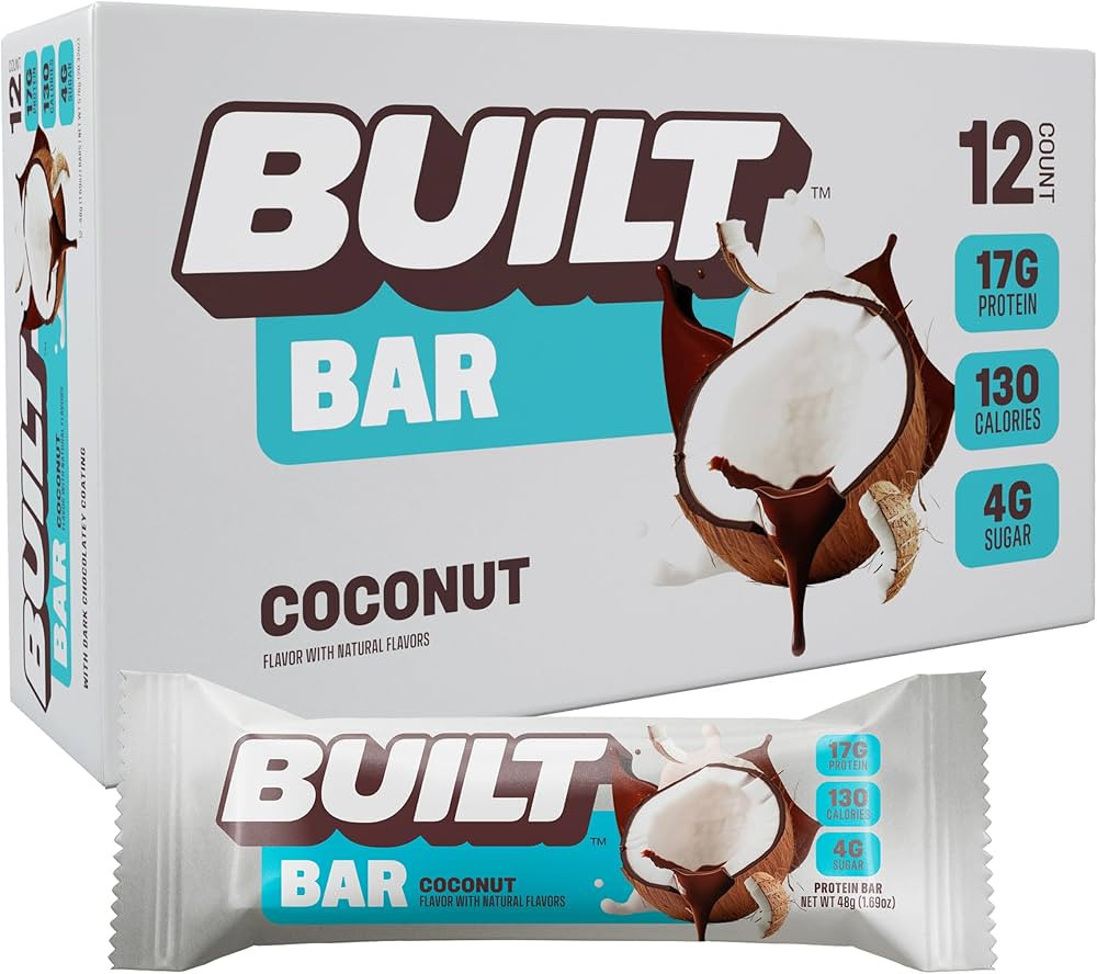 BUILT Bar, High Protein Bars, 17g High Protein Snacks, On-The-Go Bars with only 130 Calories & 4g... | Amazon (US)