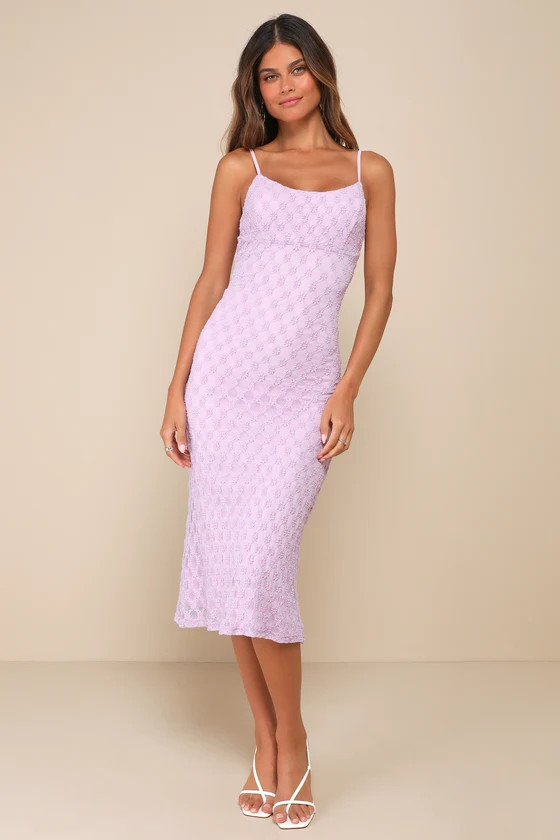 Lucky Girl Lavender Sleeveless Lace Midi Dress | Lulus