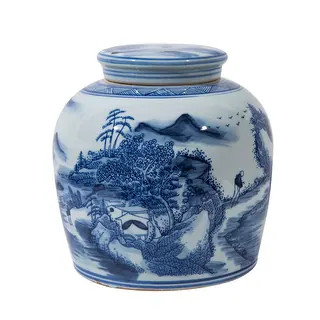 Blue And White Ming Jar Mountain Village - Bed Bath & Beyond - 35780341 | Bed Bath & Beyond