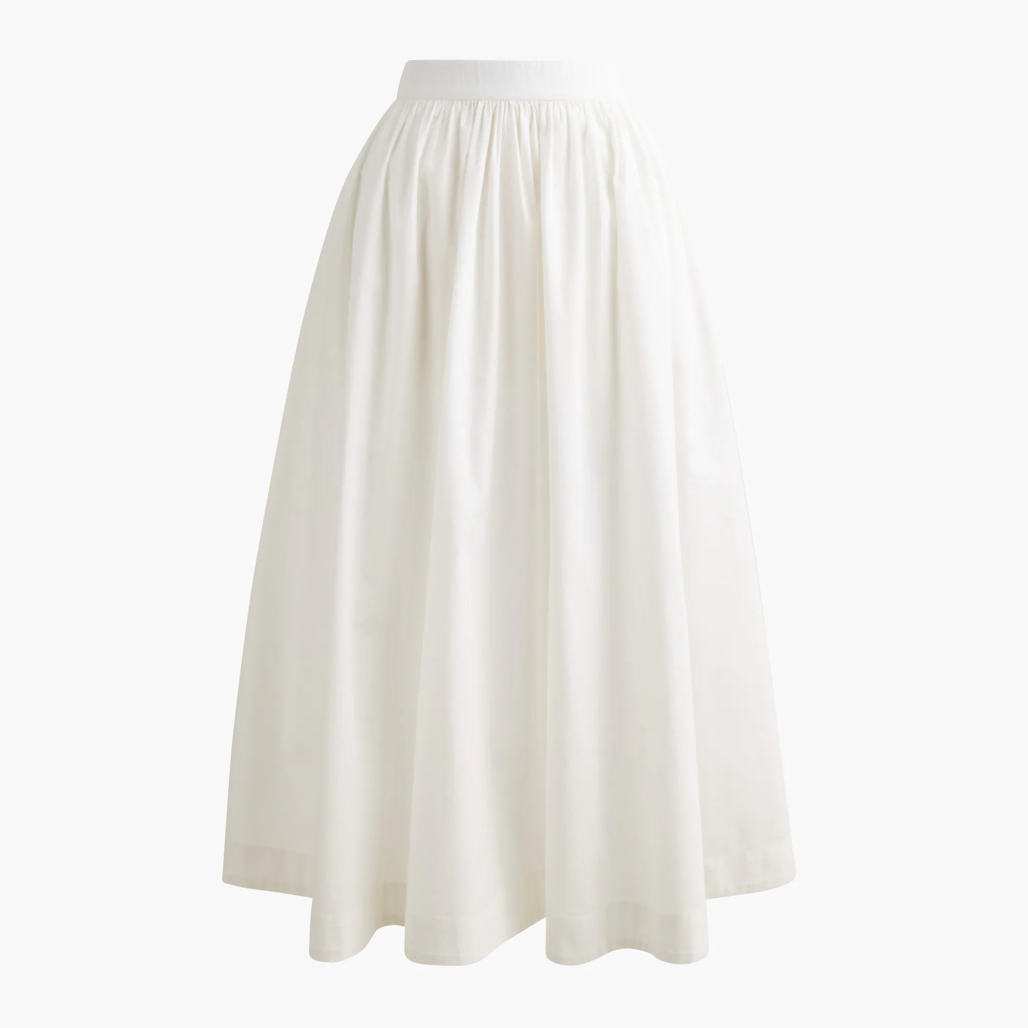 Petite poplin pull-on midi skirt | J.Crew Factory