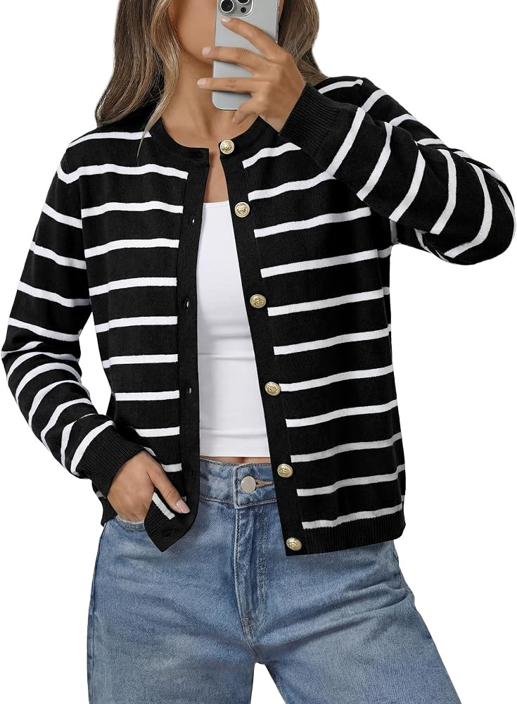 onlypuff Cardigan for Women Dressy Button Down Sweaters Work Cardigans Trendy Clothes Long Sleeve... | Amazon (US)