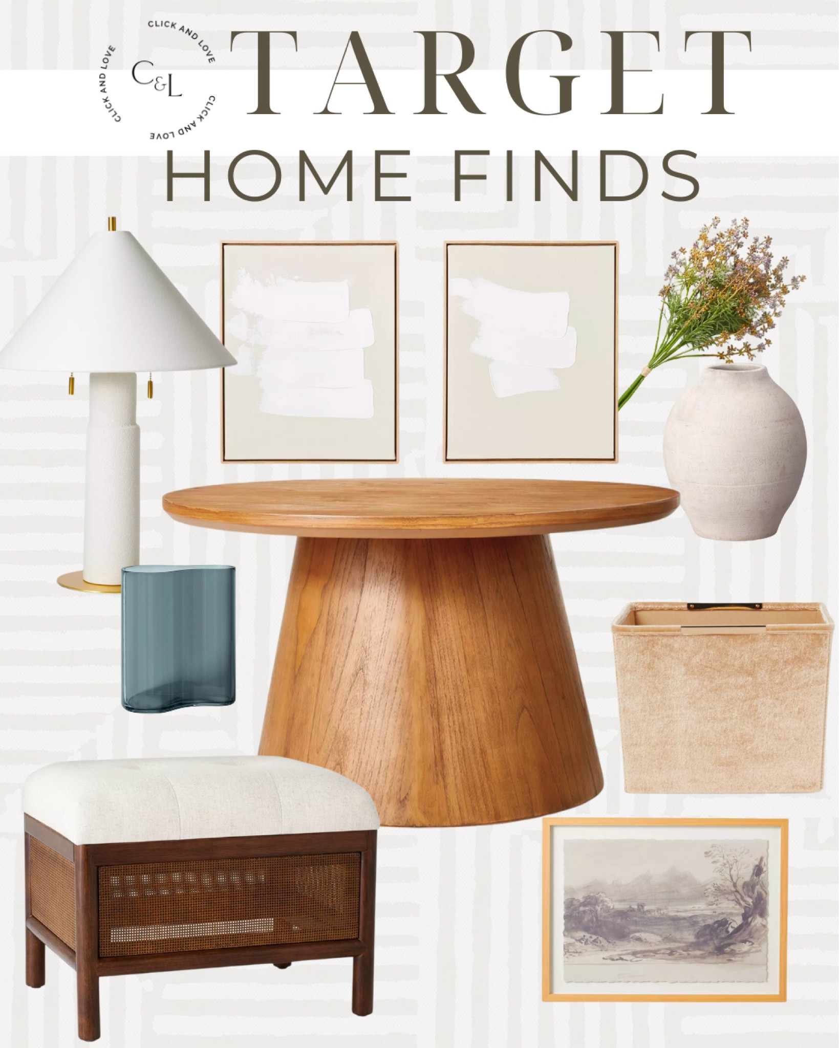 Target home finds! Budget friendly artwork, affordable accessories, new furniture finds and more. 

Target home, target finds, new home decor, home decor, under $20, under $30, wooden accents, living room style, den, seating area, sitting space, interior design, velvet accessories, velvet bin, dining room table, wooden table, ceramic flower vase, faux stems, lighting affordable artwork

#LTKstyletip #LTKfindsunder50 #LTKhome