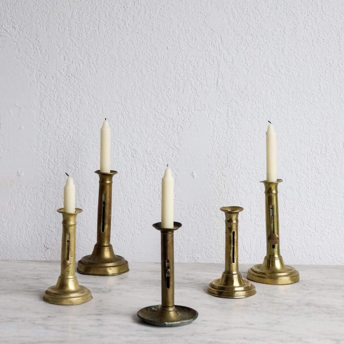 Pair of Imperfect Vintage Brass Candlesticks | Elsie Green US