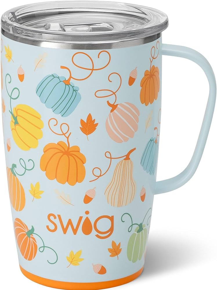 Swig 18oz Travel Mug, Insulated Tumbler with Handle and Lid, Cup Holder Friendly, Dishwasher Safe... | Amazon (US)