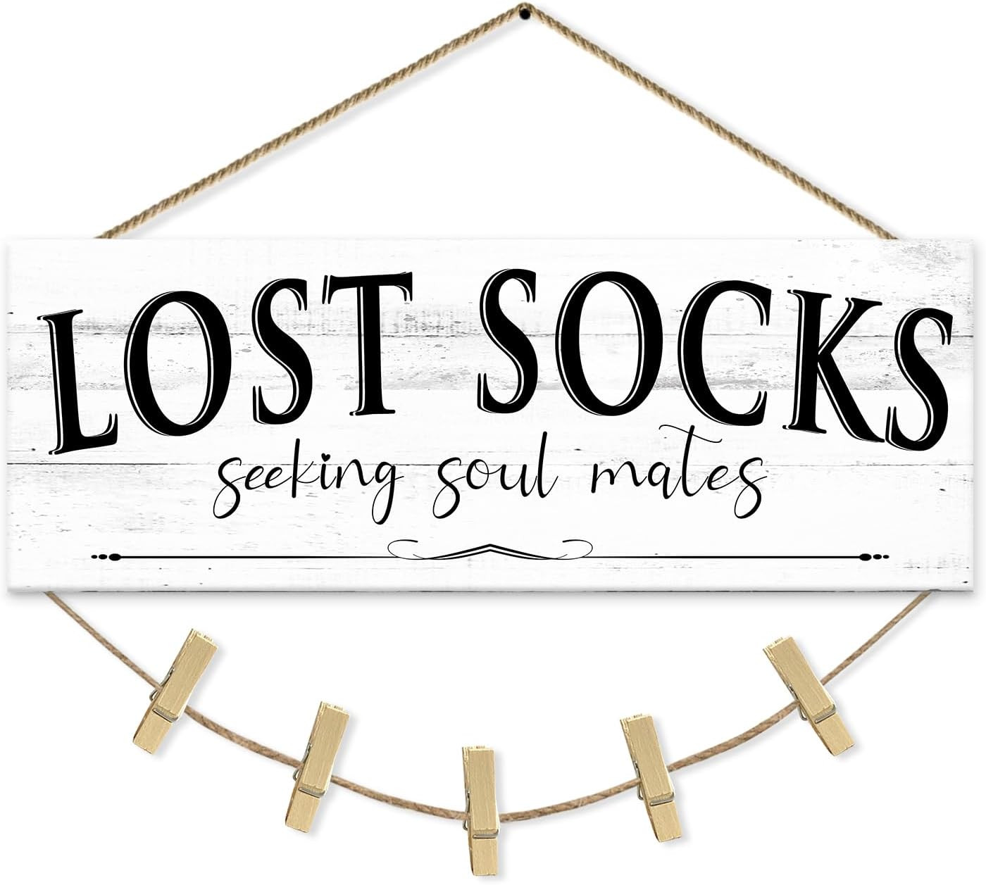 Laundry Room Signs Wall Decor: Lost Socks Sign - Seeking Soul Mates Quotes Funny Laundry Signs Ru... | Amazon (US)