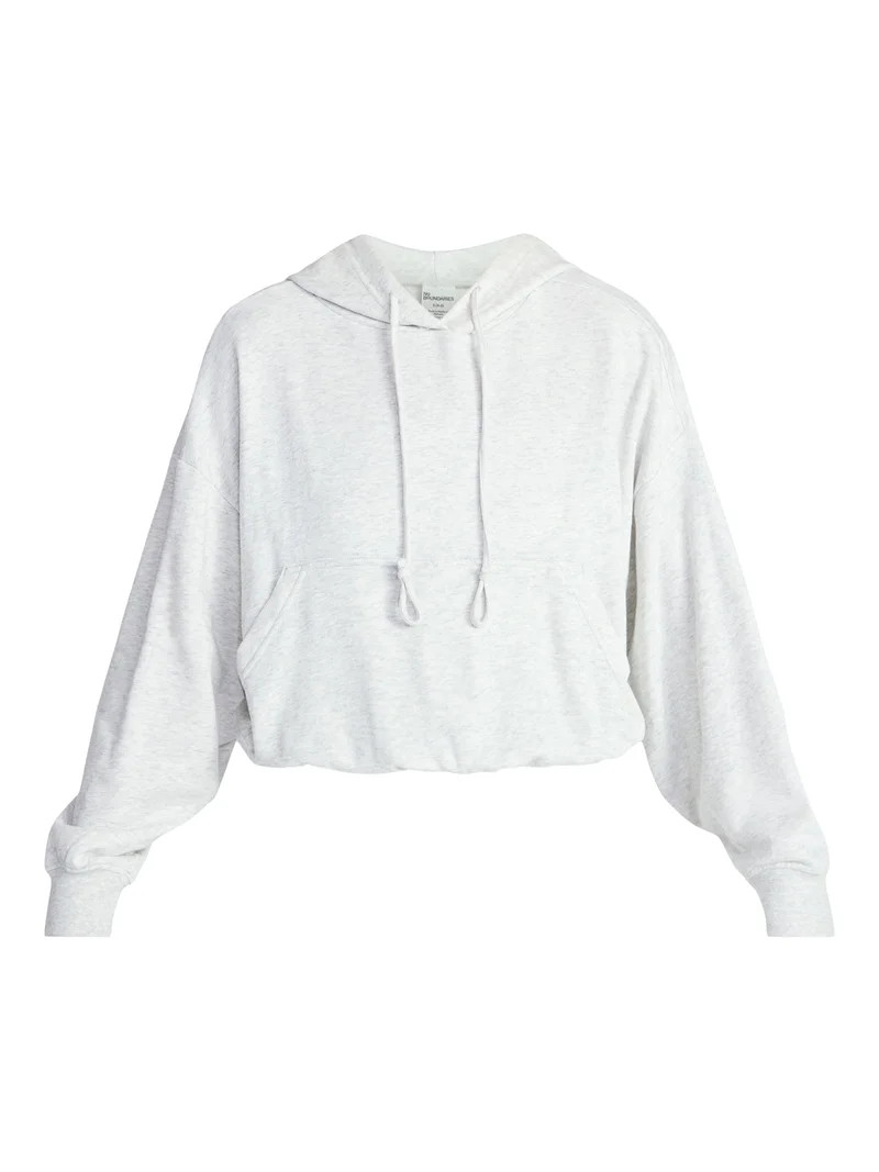 No Boundaries Bubble Hem Drawstring Hoodie, Women’s XXS-XXL | Walmart (US)