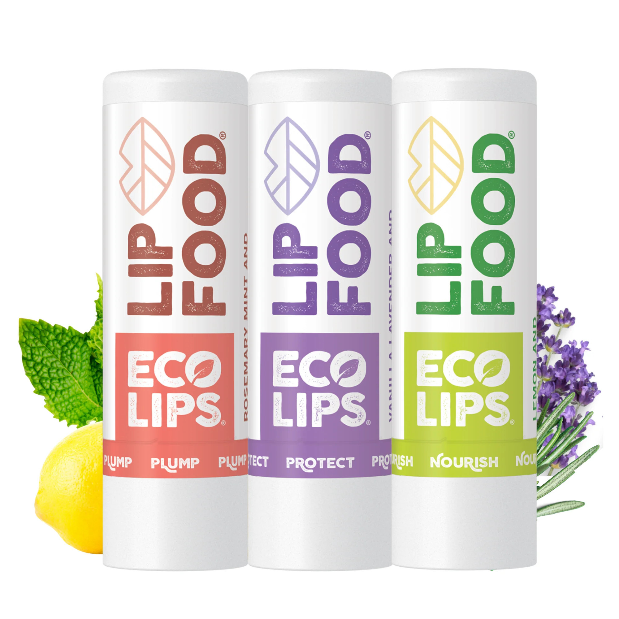 LIP FOOD(R) Organic Lip Balm, 3 Pack Variety | Eco Lips