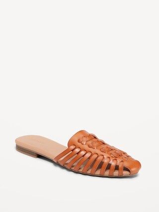 Faux Leather Woven Mules for Women | Old Navy (US)