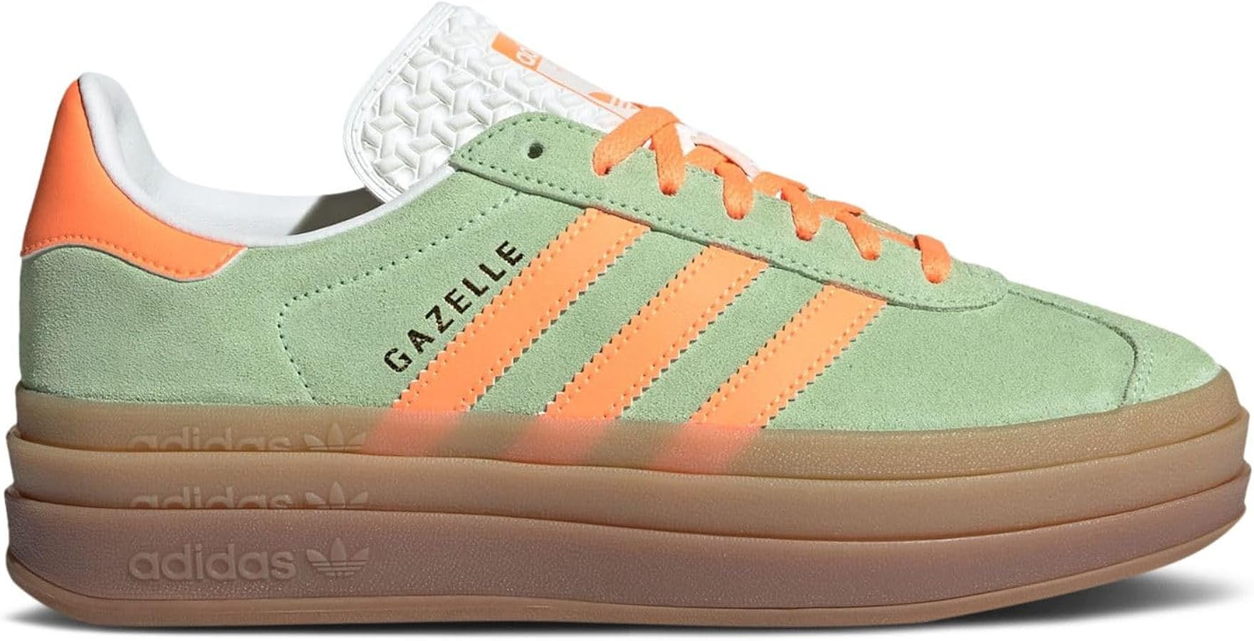 adidas Gazelle Bold Women shoes, Semi Green Spark/Screaming Orange/Core White, Size | Amazon (US)