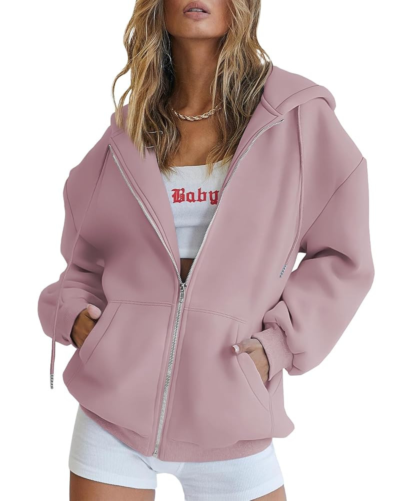 Trendy Queen Womens Zip Up Hoodies Oversized Sweatshirts Fall Fashion Outfits Casual Jackets 2025... | Amazon (US)