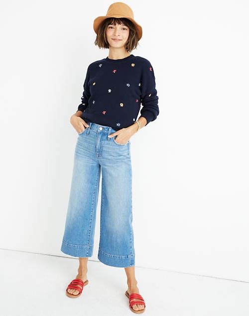Wide-Leg Crop Jeans in Delancey Wash | Madewell