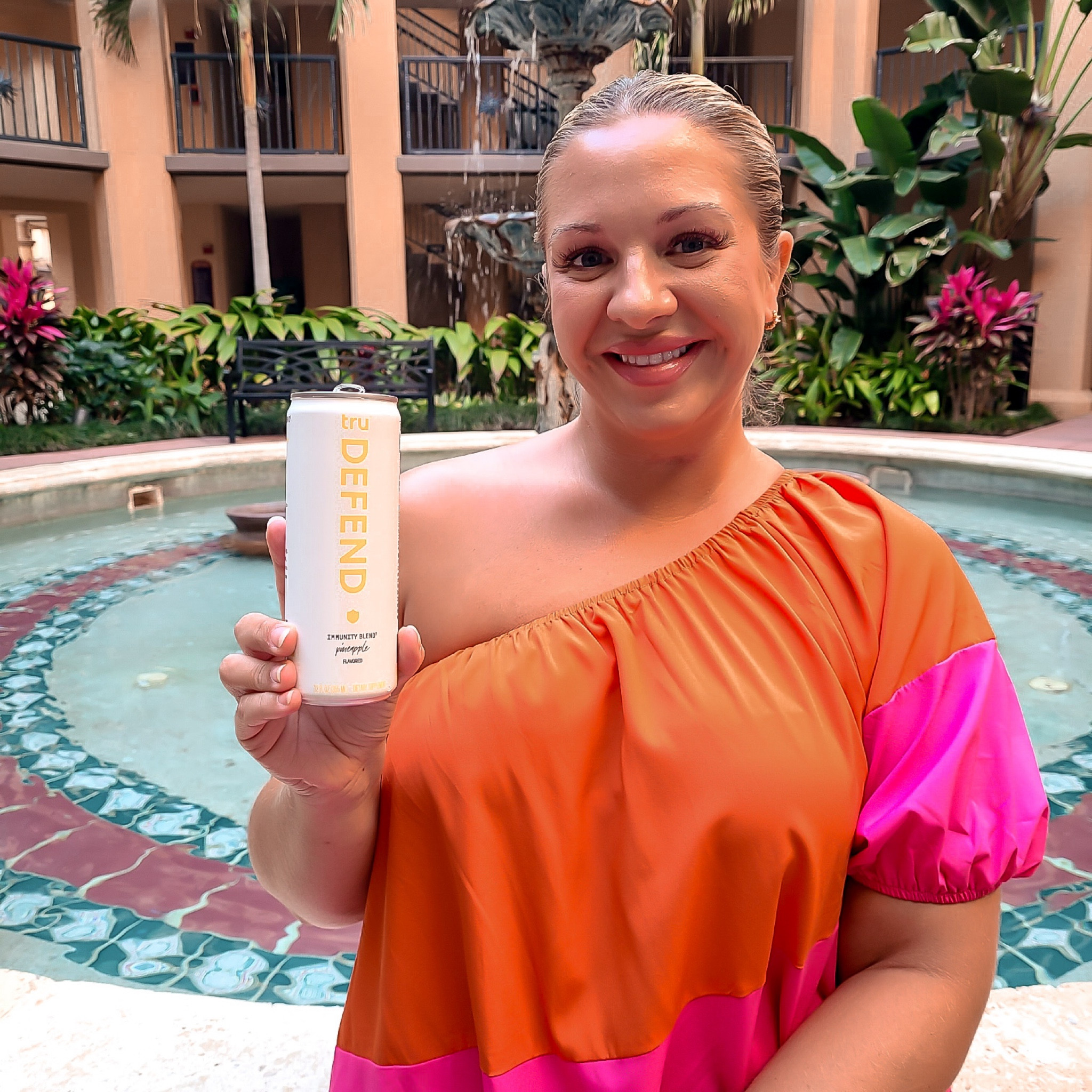 Tru Defend is helping me boost my immunity with vitamin c, ginger & turmeric! As a mom who is always on the go & loves a good seltzer these have become a staple in our fridge! Follow @drinktru to see all of the amazing options they offer (there’s something for everyone) and they’re easily ordered on Amazon! 
💫Comment 🍍 for a direct link! 
Each can is gluten free, kosher, keto, and free from sucralose, dyes, and major allergens. 